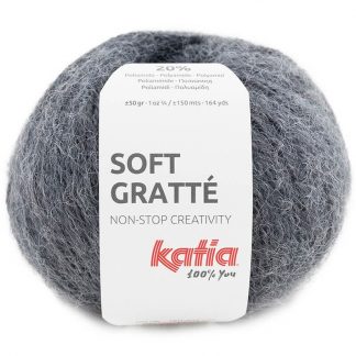 LOT 2 PELOTES SOFT GRATTE COULEUR 77 (GRIS MOYEN)