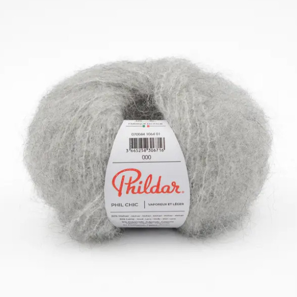 1 PELOTE PHIL CHIC COULEUE GRIS CHINE