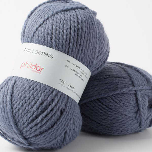 LOT 3 PELOTES PHIL LOOPING COULEUR JEANS